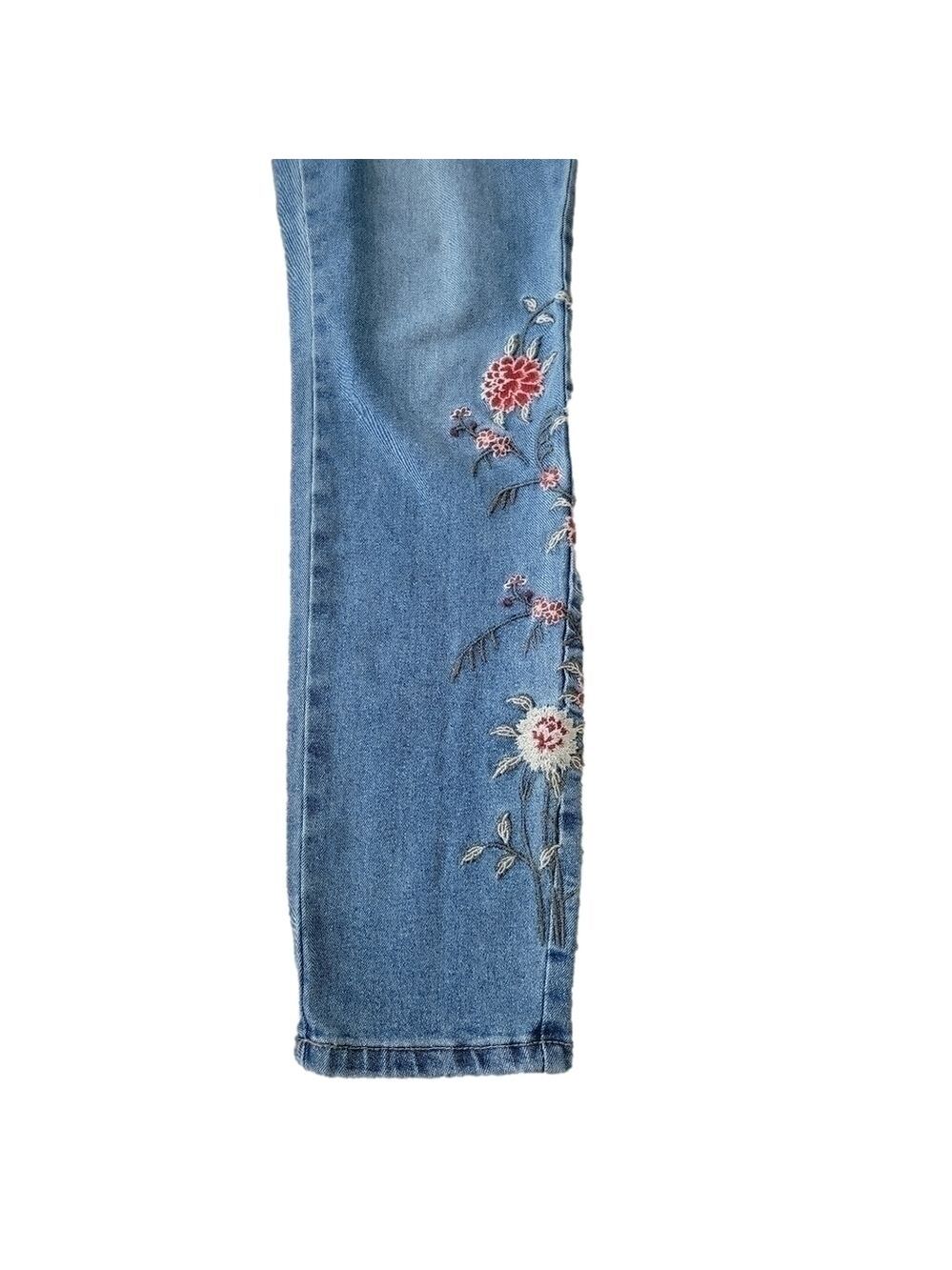 Floral Embroidery Jeans curvy jegging low rise size 28 - Picture 3 of 10